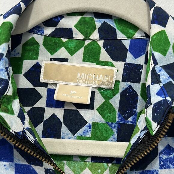 MICHAEL Michael Kors Rolled Up Sleeve Petite Zip Up Top - Picture 4 of 15